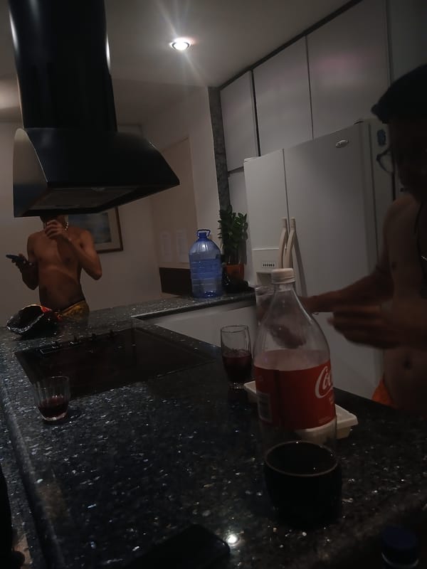 Late night kitchen scene documented in Porlamar, Venezuela