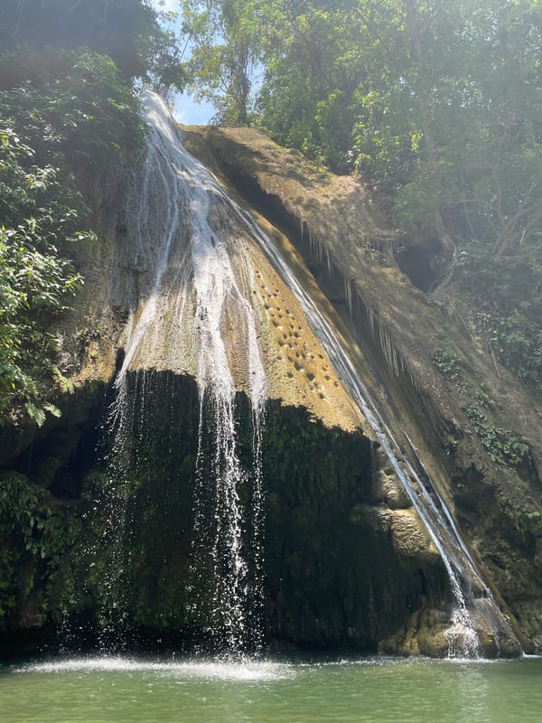 Waterfall documented in natural setting near Guanta, Venezuela