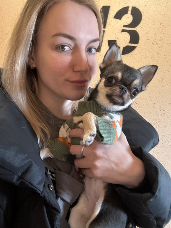 Woman and chihuahua's morning routine documented in Krasnodar