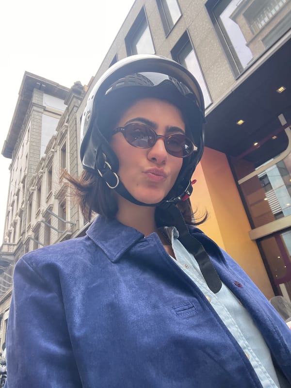 Young woman's casual moments documented across Milan streets