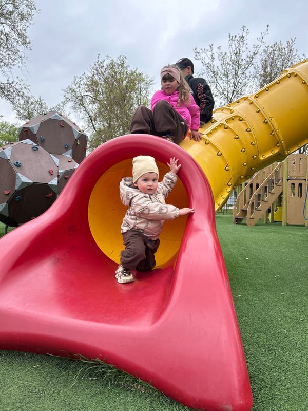 Spring afternoon brings families to Klin playground