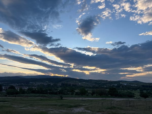 Rural dawn landscape documented in Strelcha, Bulgaria