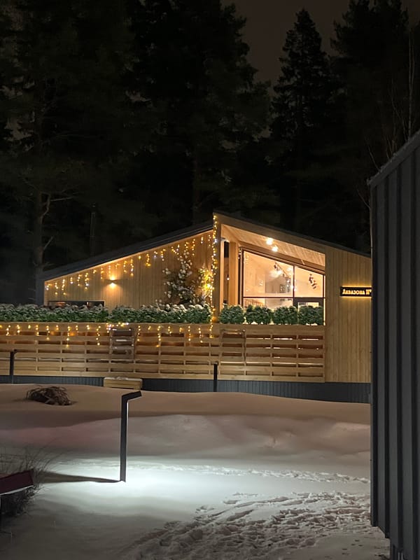 Winter swimming gathering at heated outdoor facility in Izhevsk