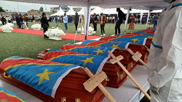 Mass funeral ceremony held in Goma, Democratic Republic Congo