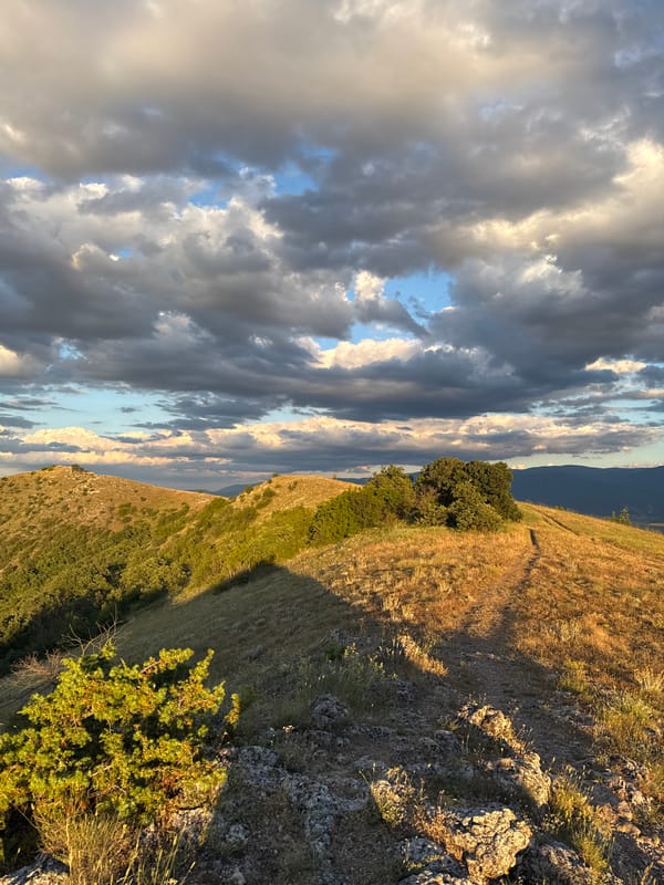 Sunset views from Ognianovo hills with dramatic lighting