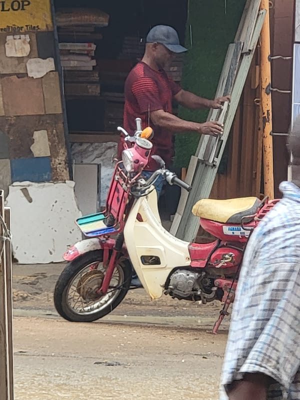 Morning street life observed in Maiburiji, Nigeria commercial district