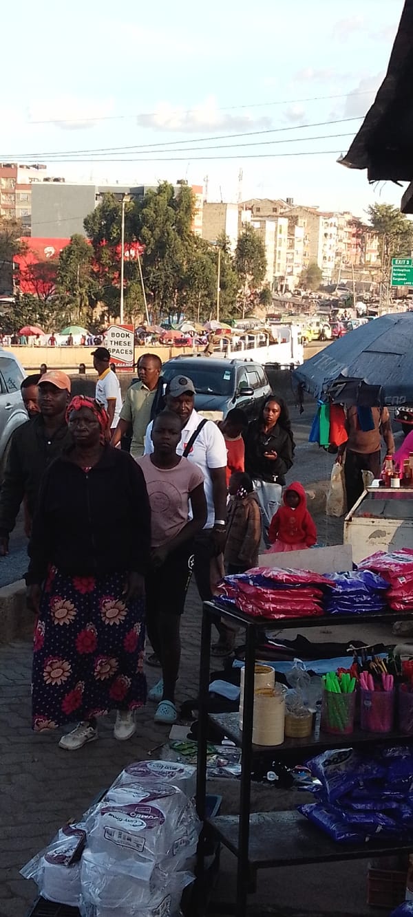 Busy street life and traffic captured in Nairobi
