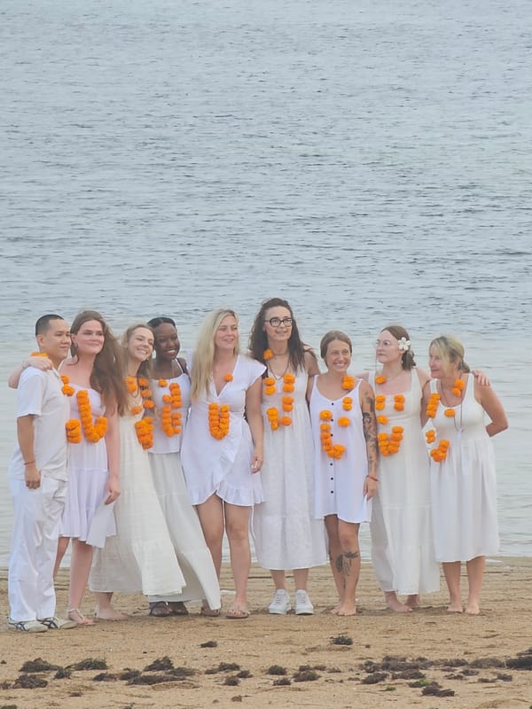 Balinese beach ceremony, Barong performance, and morning shoreline activity