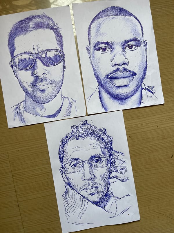 Artist creates portrait sketches in Jos, Nigeria