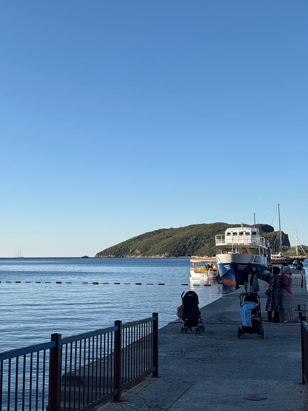 Budva's Adriatic waterfront on a quiet summer morning