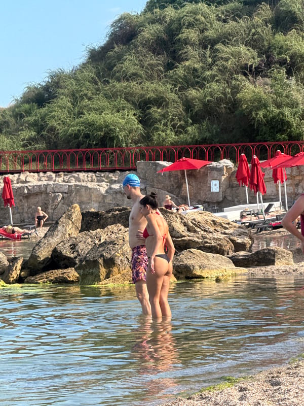 Summer afternoon on a Black Sea beach in Odesa