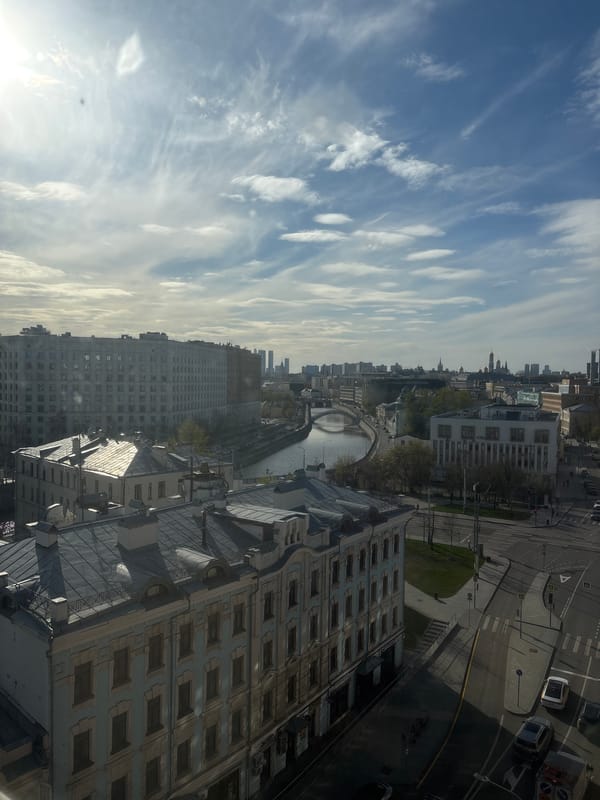 Moscow cityscape observed from multiple vantage points during midday