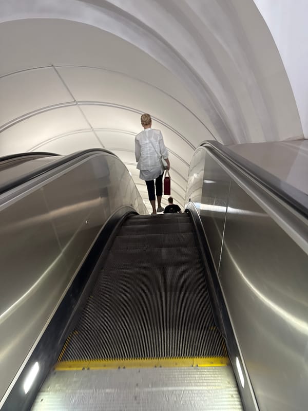 Inside Moscow's ornate metro, plus a trash can on fire outside