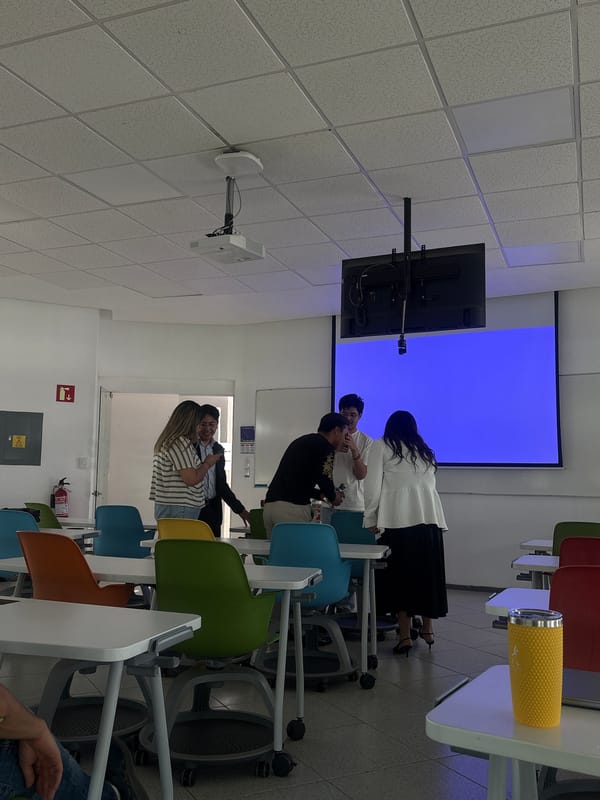 Classroom gathering with alcohol display observed in Puebla, Mexico