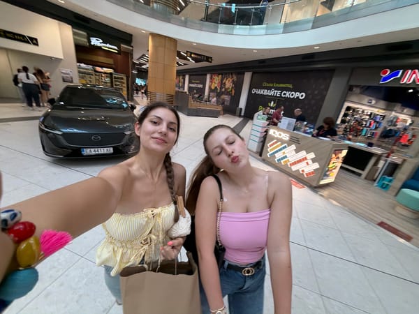 Friends document mall visit with extensive selfie session in Burgas