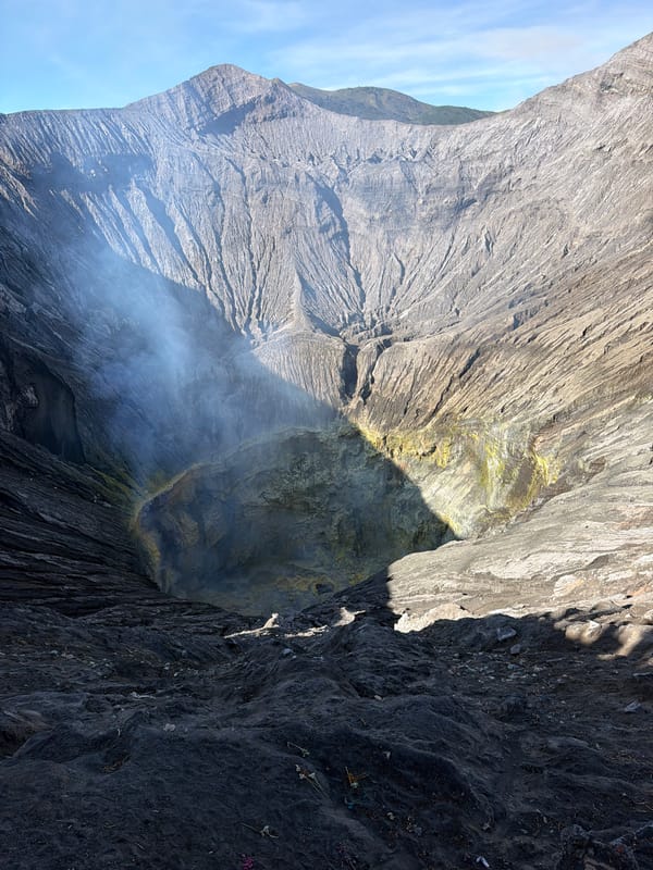 Up close with Mount Bromo's crater, stairs, and canyon trails