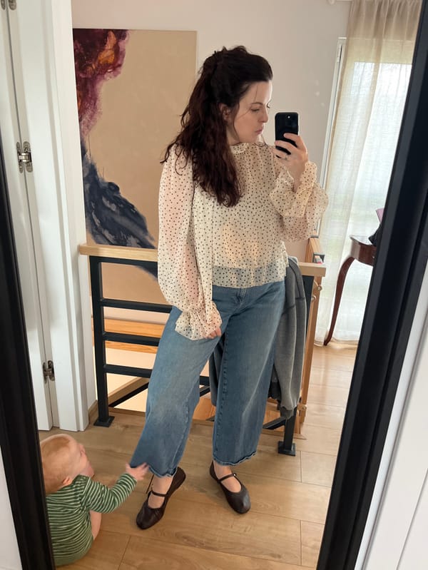 Woman documents quiet morning routine with dog in Gangloff