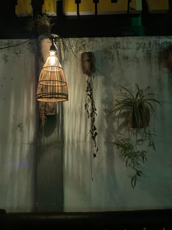 Outdoor DJ night in Nha Trang with tropical lighting details