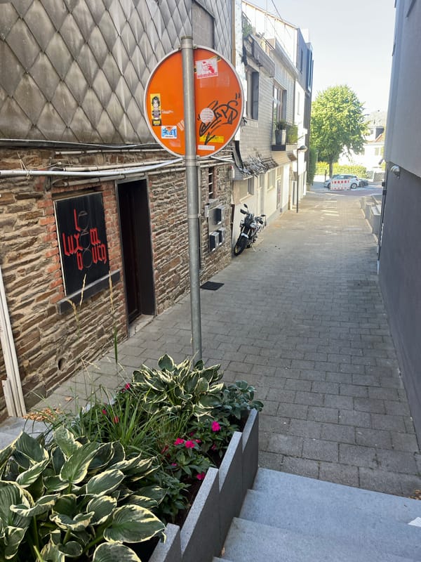 Street-level scenes from a quiet morning in Saint-Vith