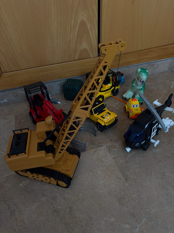 Child's toy collection captured during playtime in Valencia home