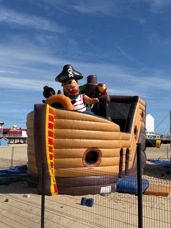Inflatable pirate ship attraction spotted at Great Yarmouth seaside