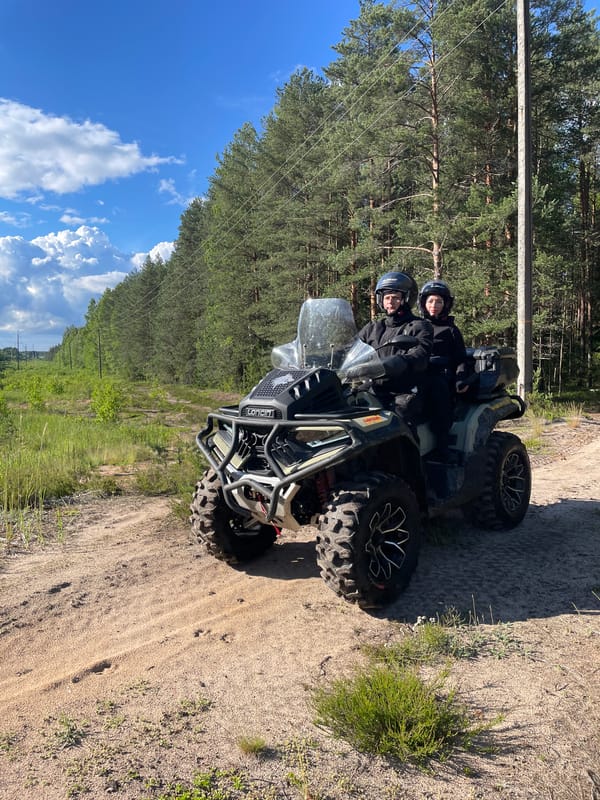 ATV ride and forest details in rural Russia