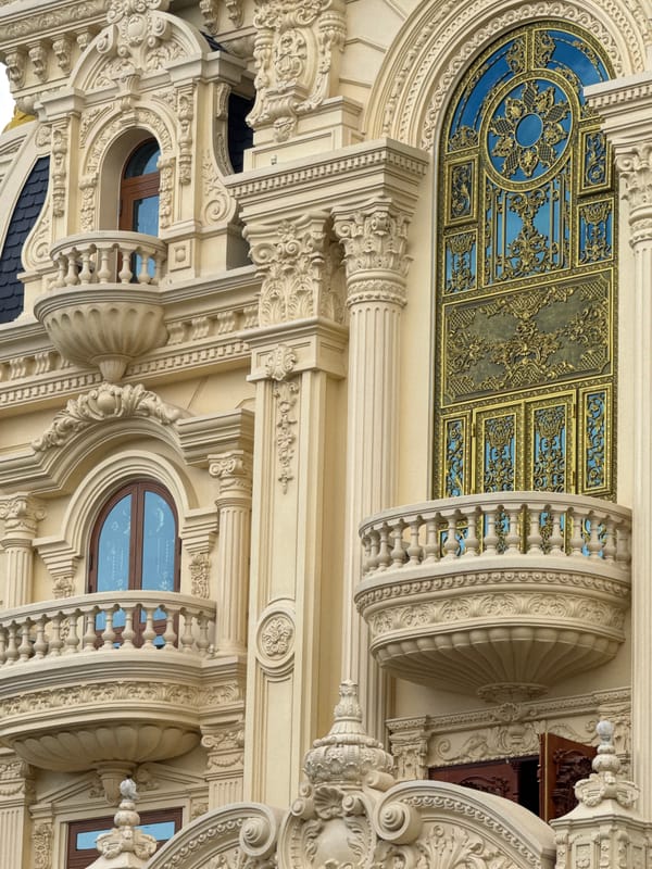 Ornate architecture and street life in Da Lat, Vietnam