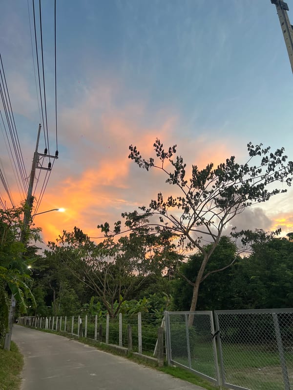 Golden hour on Chalong streets, dusk settling in
