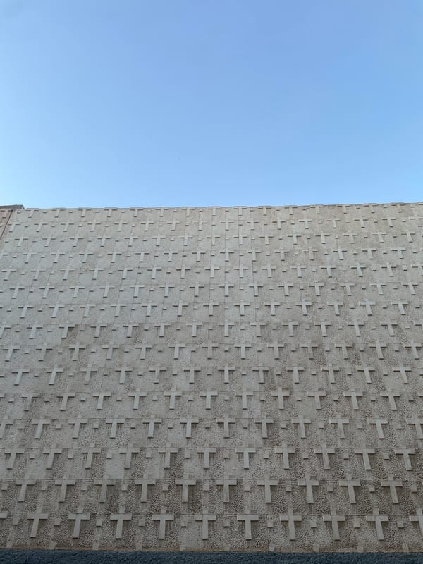 Hospital Civil facade observed in Málaga under clear skies