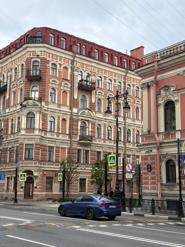 Architectural tour documented across historic Saint Petersburg streets