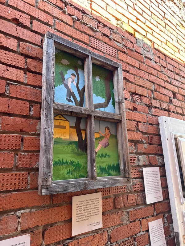Spring tourism at Tchaikovsky memorial site in Votkinsk, Russia
