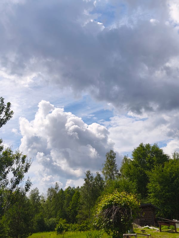 Storm clouds and rainfall observed in rural Belarus