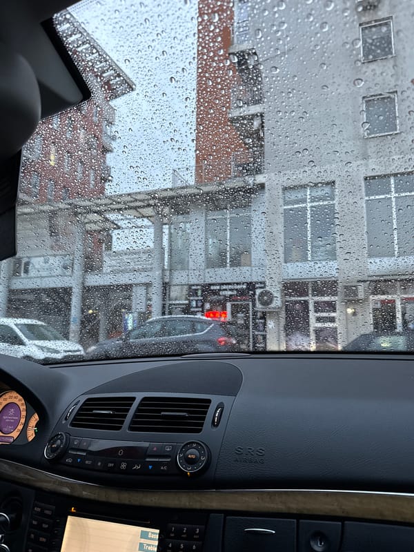 Heavy rain observed from car in Sofia Bulgaria