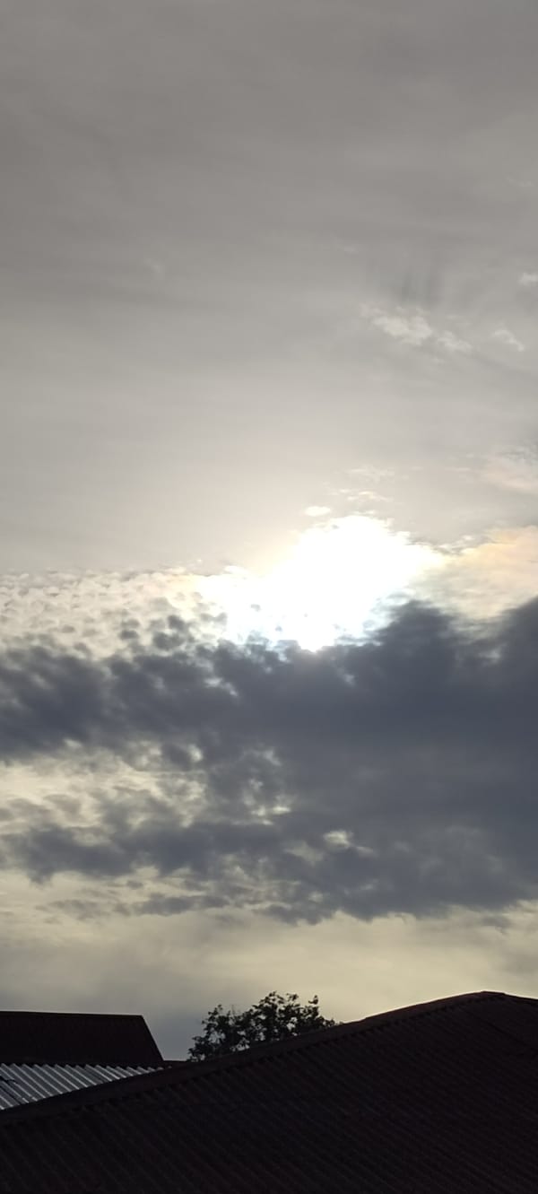 Cloudy skies observed over residential area in Indonesia