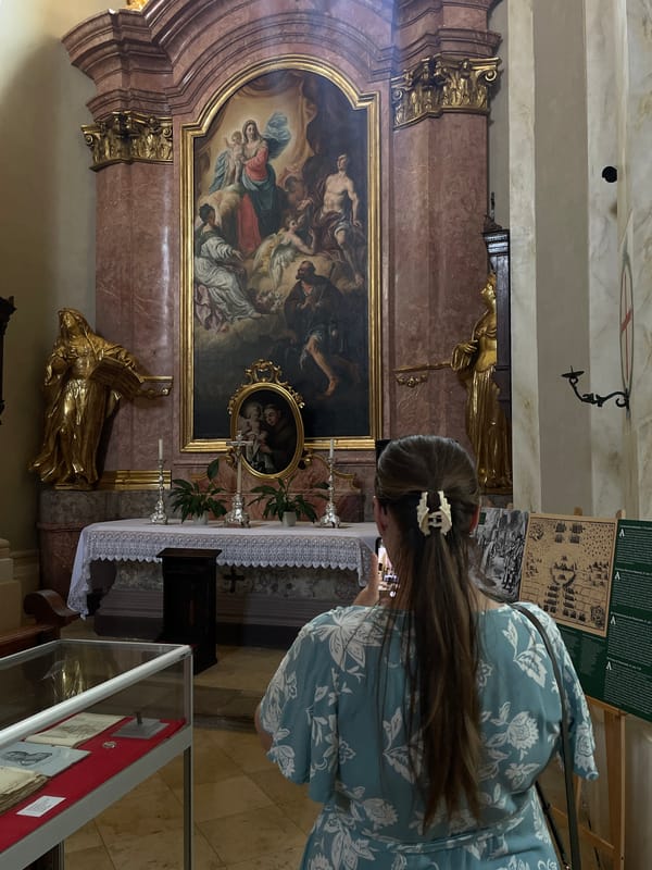 Inside a Baroque church in Timișoara, Romania