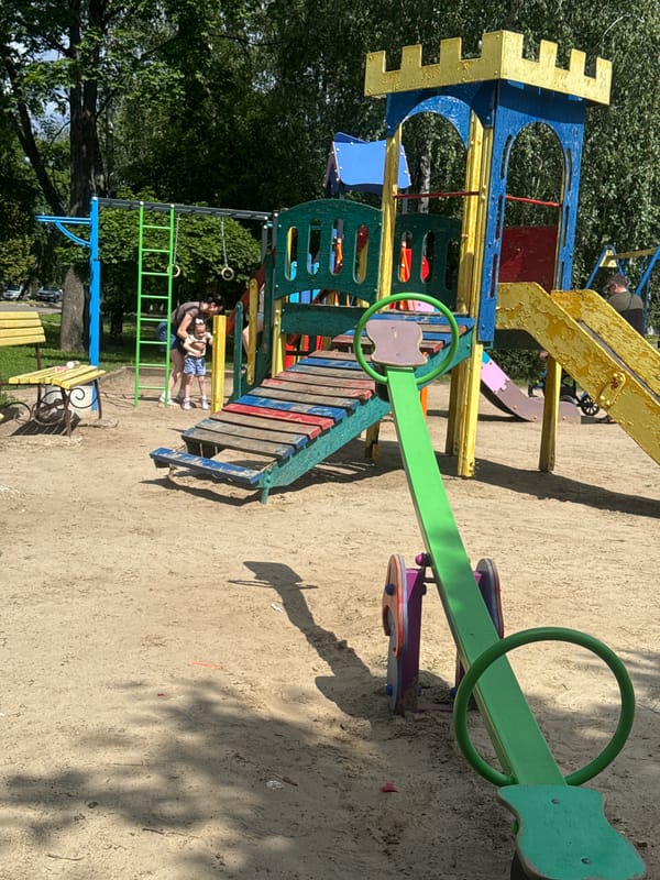 Children play in Poltava parks on sunny June afternoon