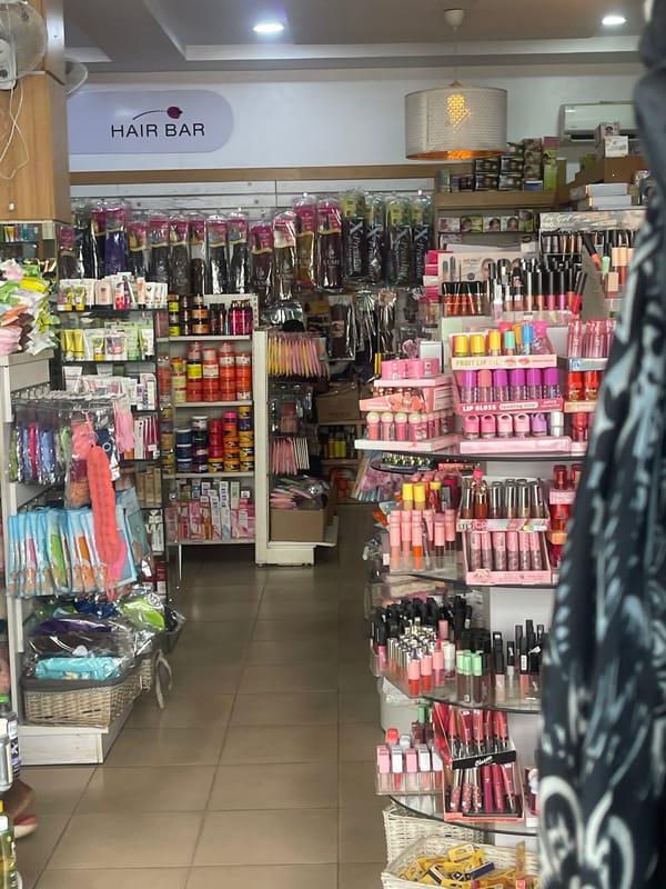Beauty shops document routine business day in Nigerian village