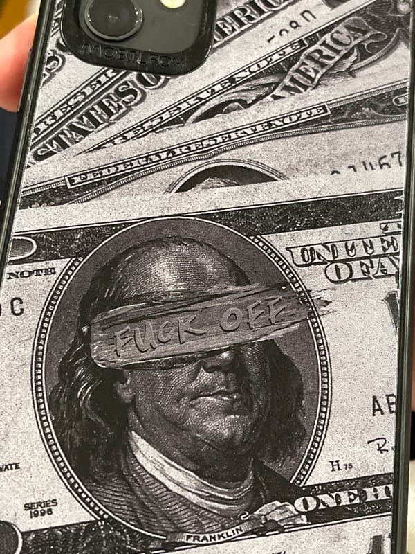 Phone case with dollar bill design spotted in Varna