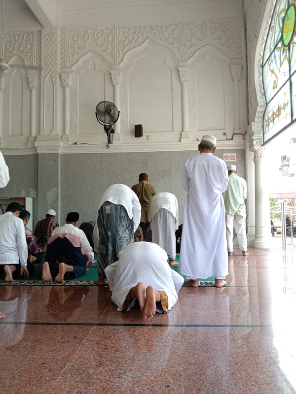 Morning prayers and gatherings at Lhokseumawe mosque, Indonesia