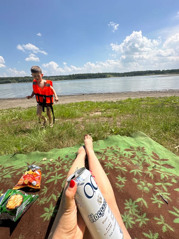 Casual summer hangout at a Russian lakeside, June 2026