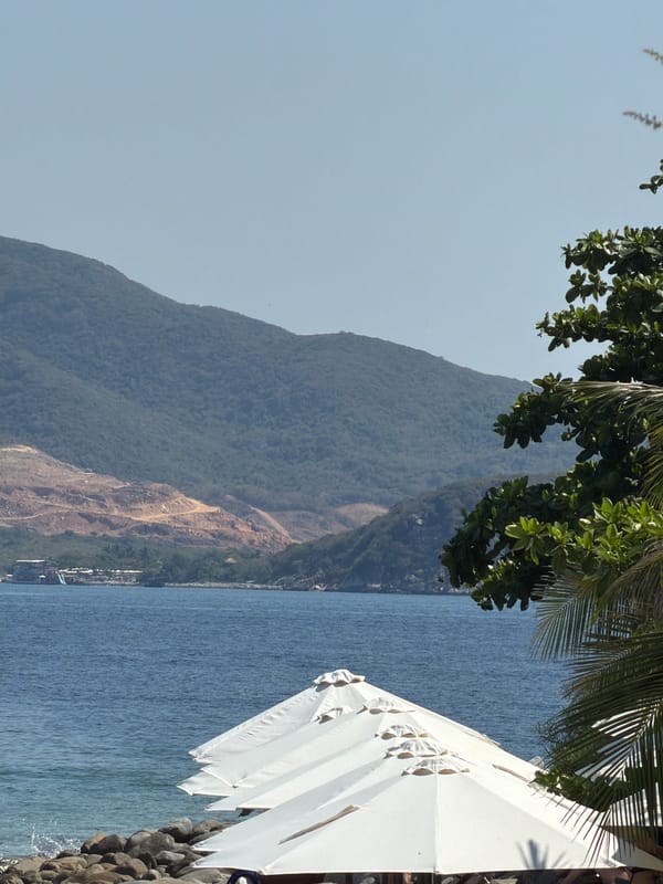 Tourists swim and pose at Nha Trang beach gathering