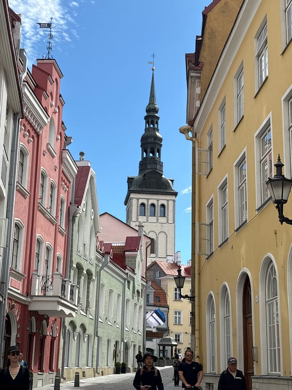 Tallinn Old Town afternoon: architecture, street art, and a wedding limo