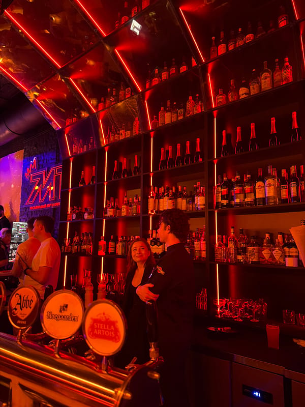 Live band night at a Khabarovsk bar, crowd in full swing