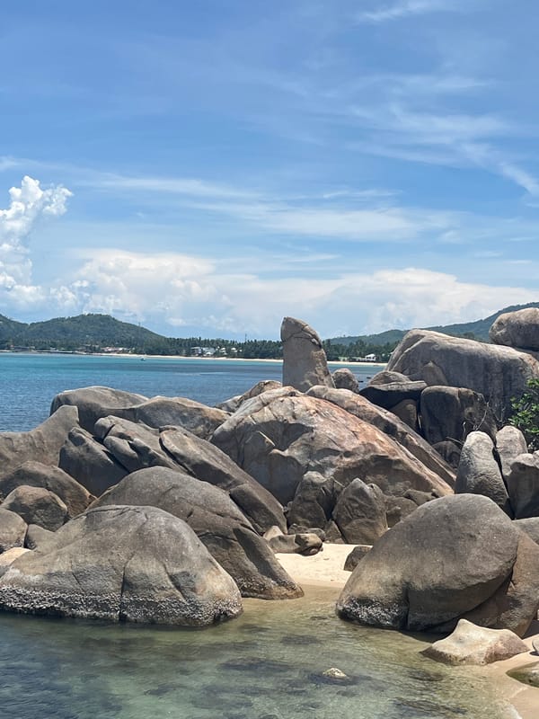 Tourist captures iconic rocks and spirit shrines in Thailand