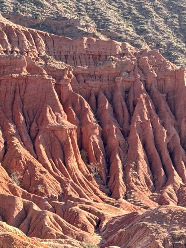 Geological rock formations documented in Tosor, Kyrgyzstan