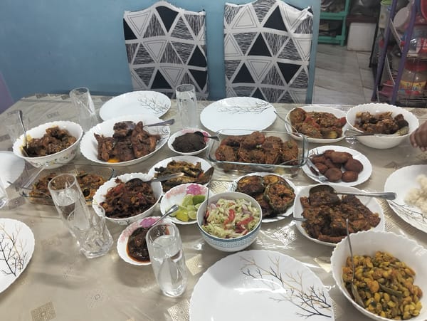 Traditional meal and street scenes documented in Dhaka