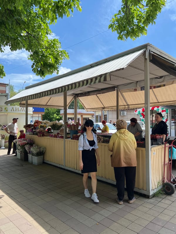 Morning market life documented in Krasnodar, Russia