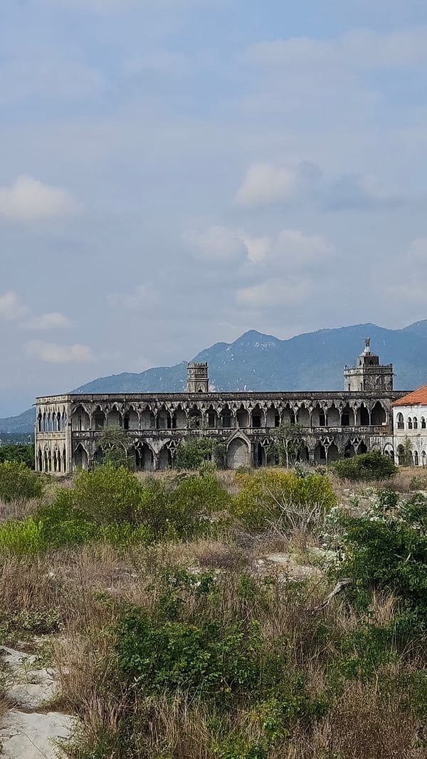 Abandoned ornate building documented in Cam Ranh, Vietnam