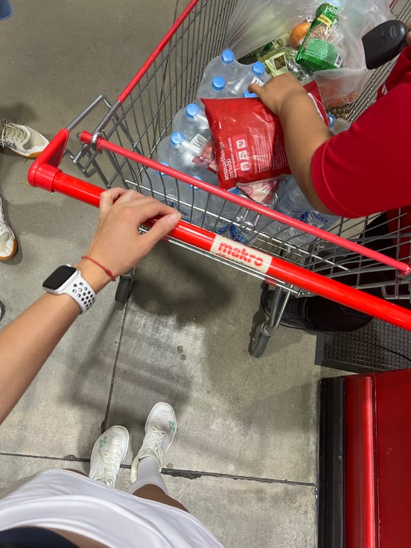 Indoor scenes: Makro store visit and badminton equipment spotted