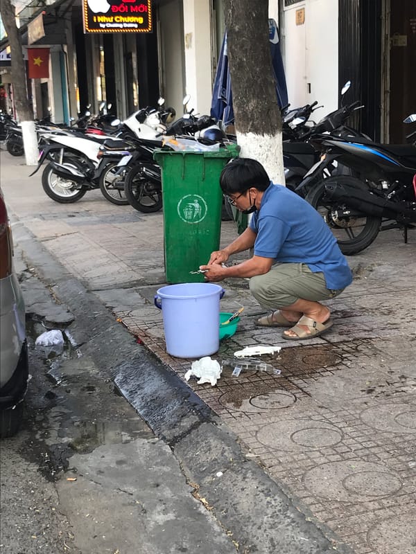 Daily street activity documented in Nha Trang commercial district